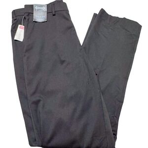 Murano ZAC Dress Pants Mens 34 Black Stretch Flat Front Classic Office 34x34 NEW